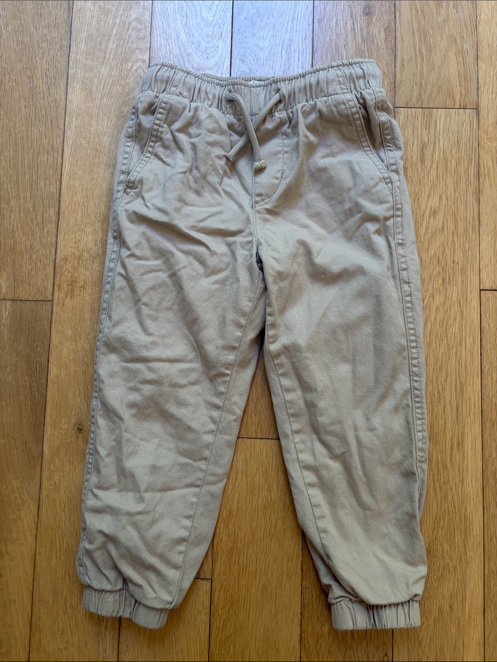 H&M Kid’s Double Lined Drawstring Jogger Pants in Khaki